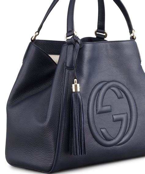 navy gucci soho bag|Gucci soho shoulder bag large.